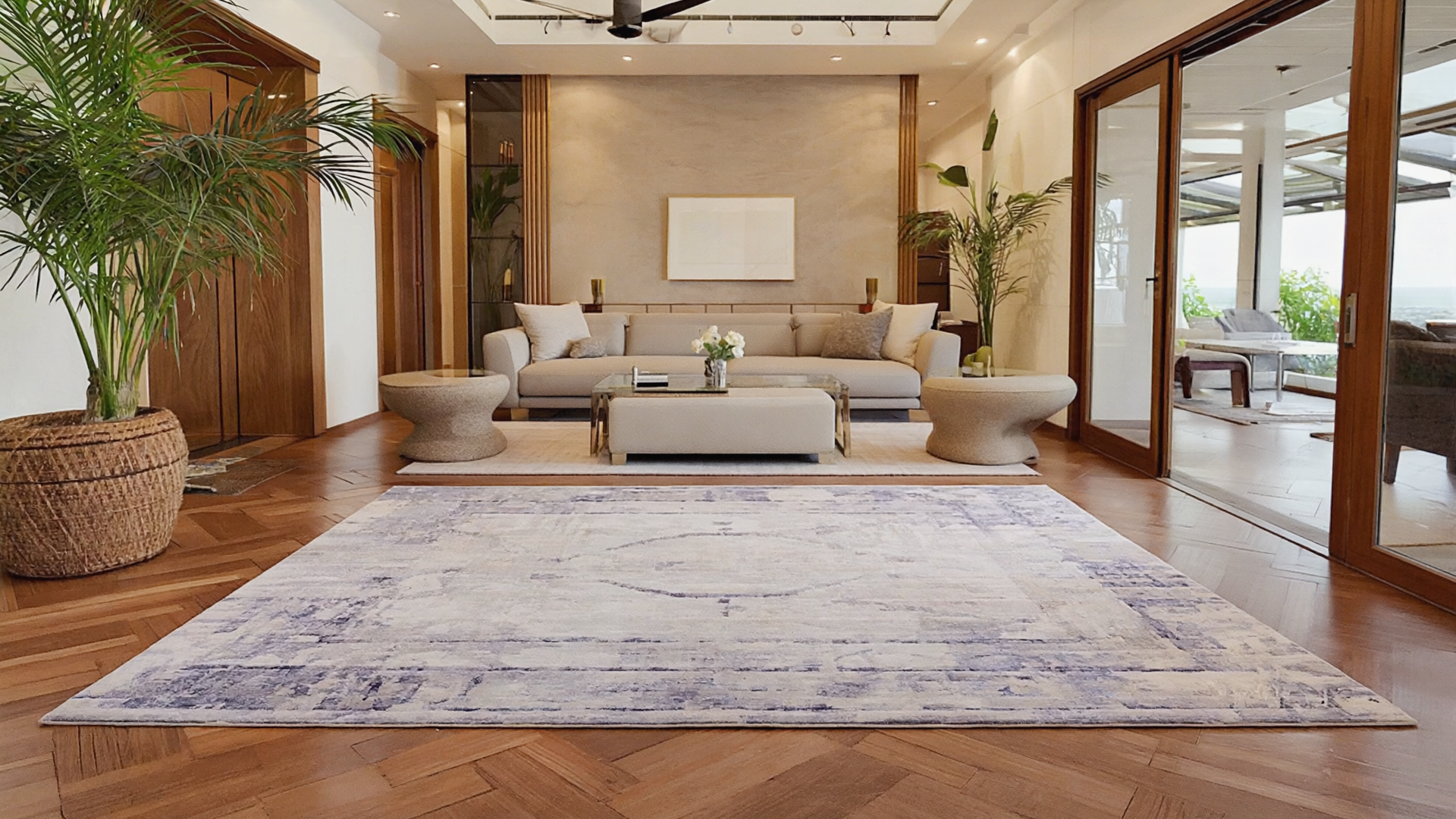 Area rug suited for Filipino living room climate and flooring.