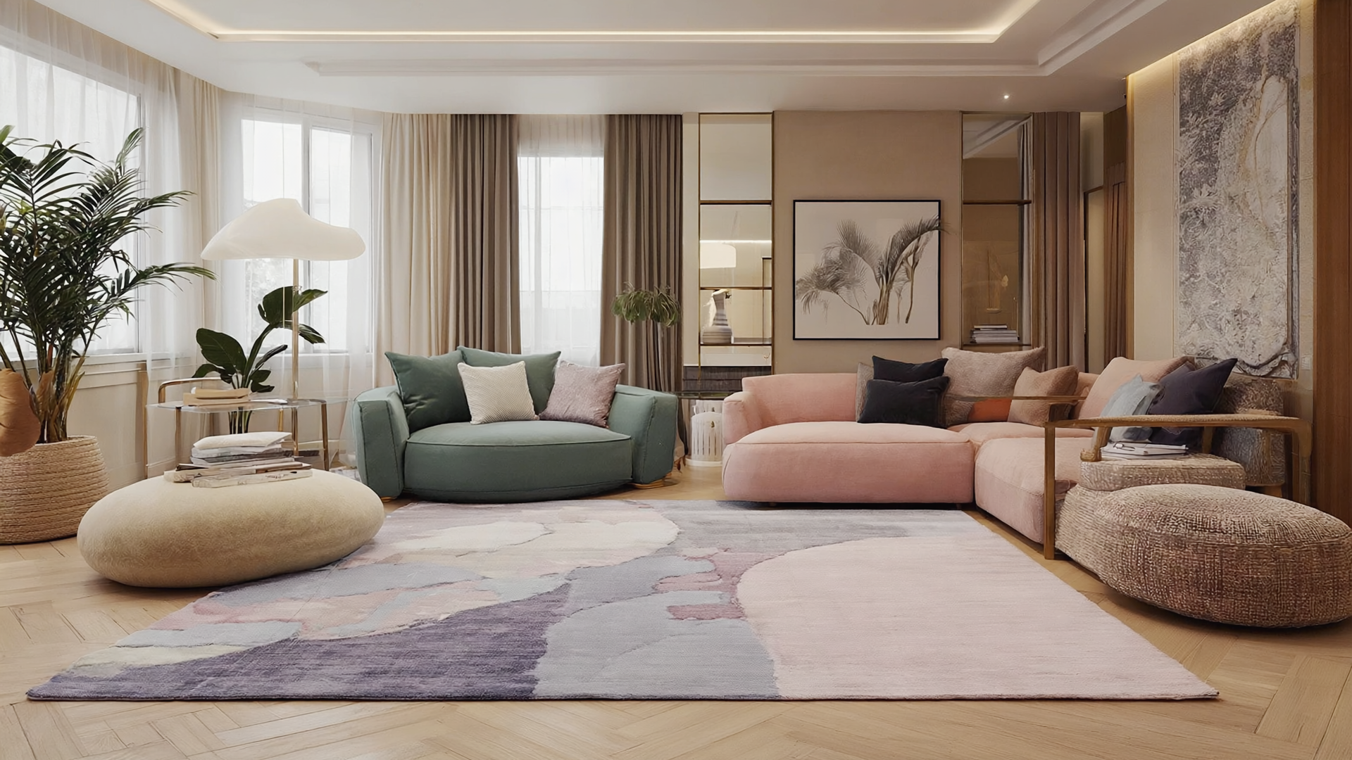 Modern rug color trends for 2025 displayed in a Filipino home.