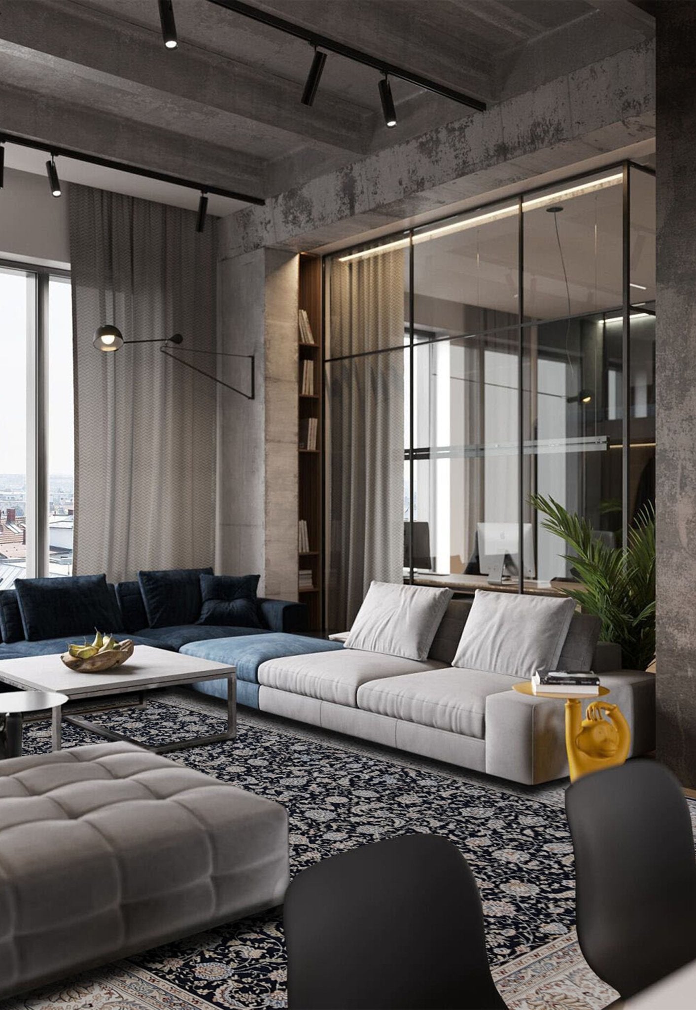 Dimitri Navy - Rectangular Rugs - DecoLiving