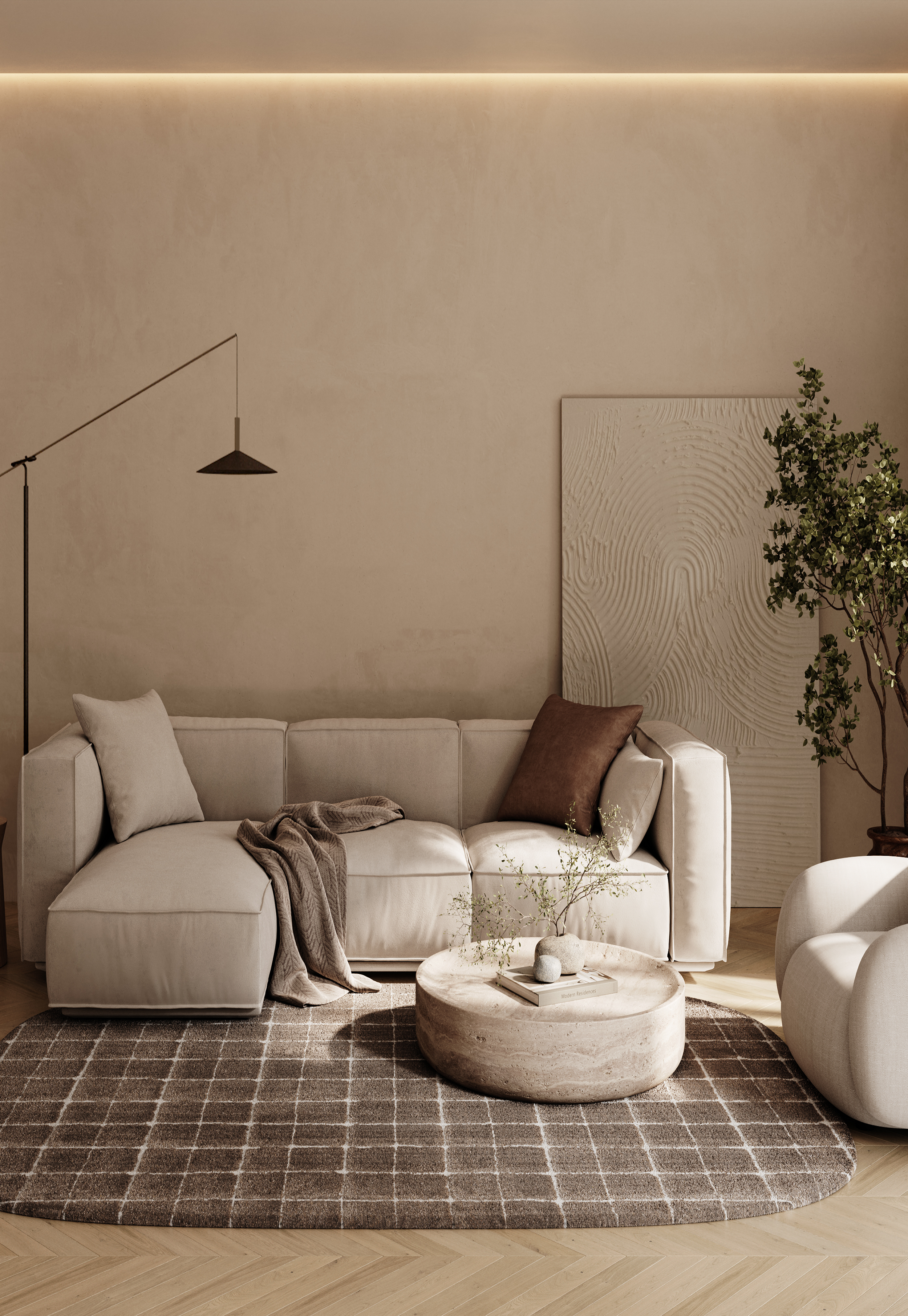 Cube Taupe Oval